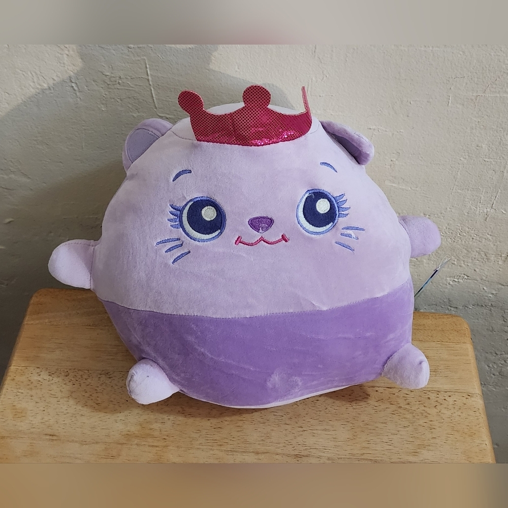 Purple Cat Plush with Crown